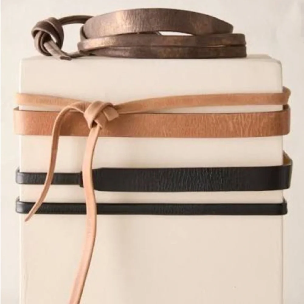 NWT $69–79 ADA Skinny Wrap Belts | Argentine Leather | Choose Color